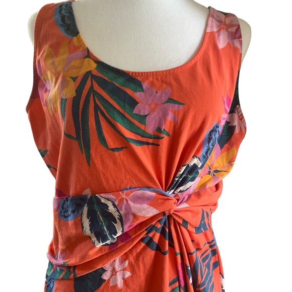 Old Navy Floral Sleeveless Twist-Front Bodycon Dress 1X - Picture 3 of 9